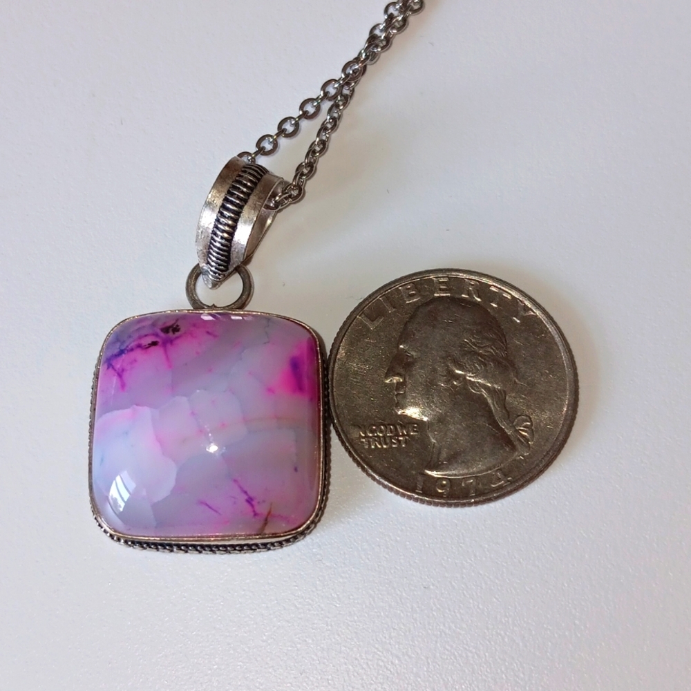 Agate Pendant Necklace NWOT - Picture 5 of 7